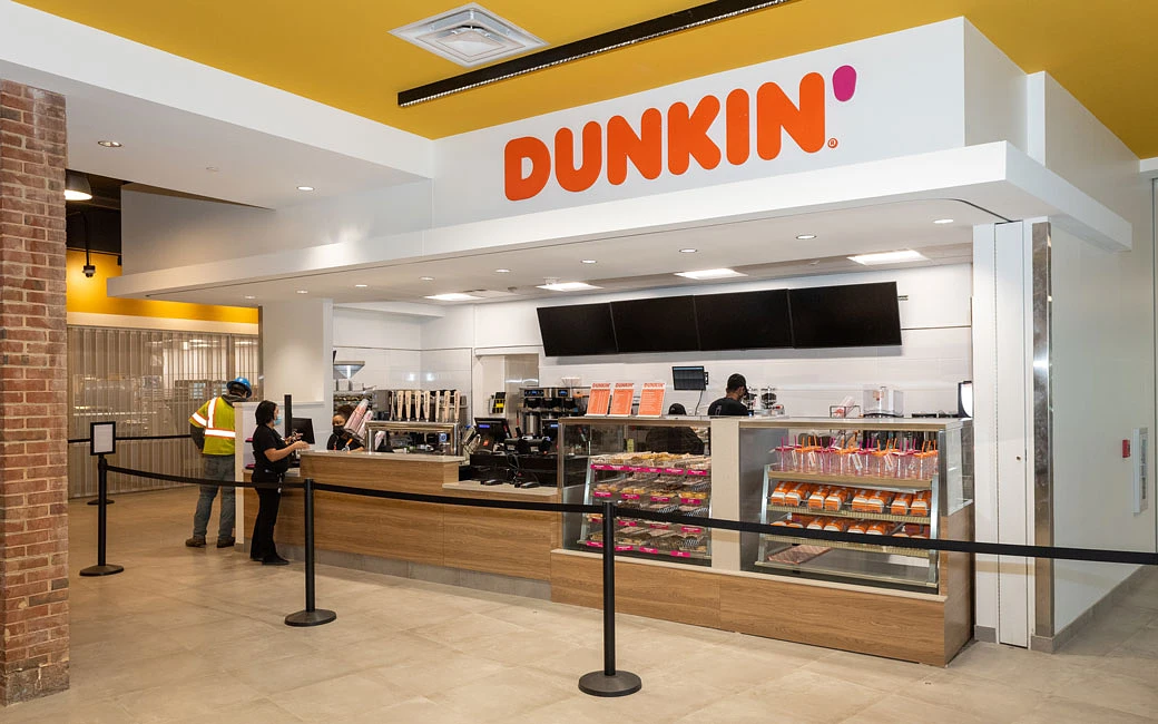 The newly opened full-service Dunkin, which is located in the new Union Food Market on the second floor of the University Union. (Alex Wright/Towson University)