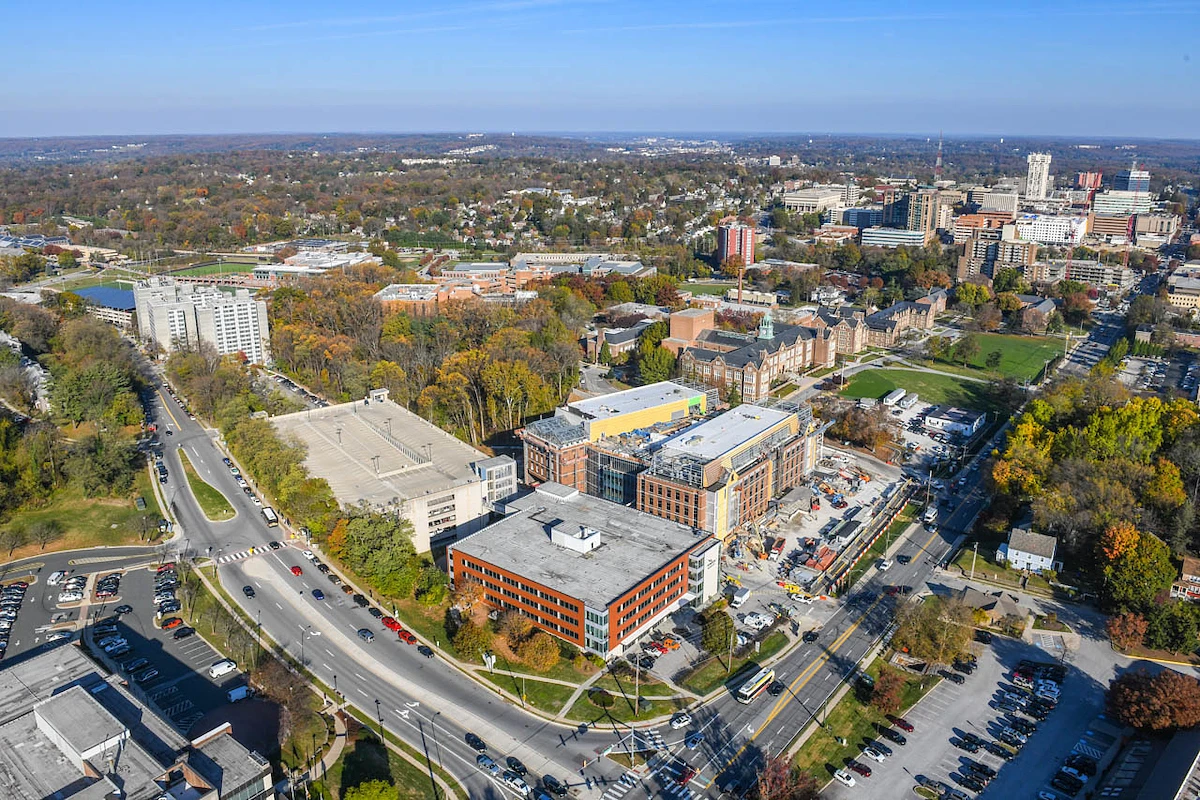 Aerial view of campus