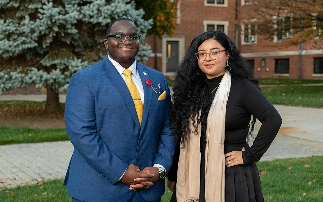 Rhodes Scholarship finalists Rasul Wright ’22 and Briseyda Barrientos Ariza ’22